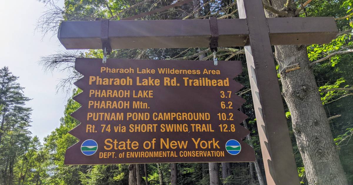 pharaoh lake wilderness area sign