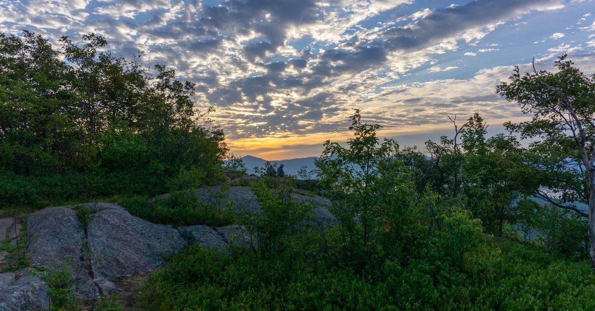 cat mountain summit at sunrise