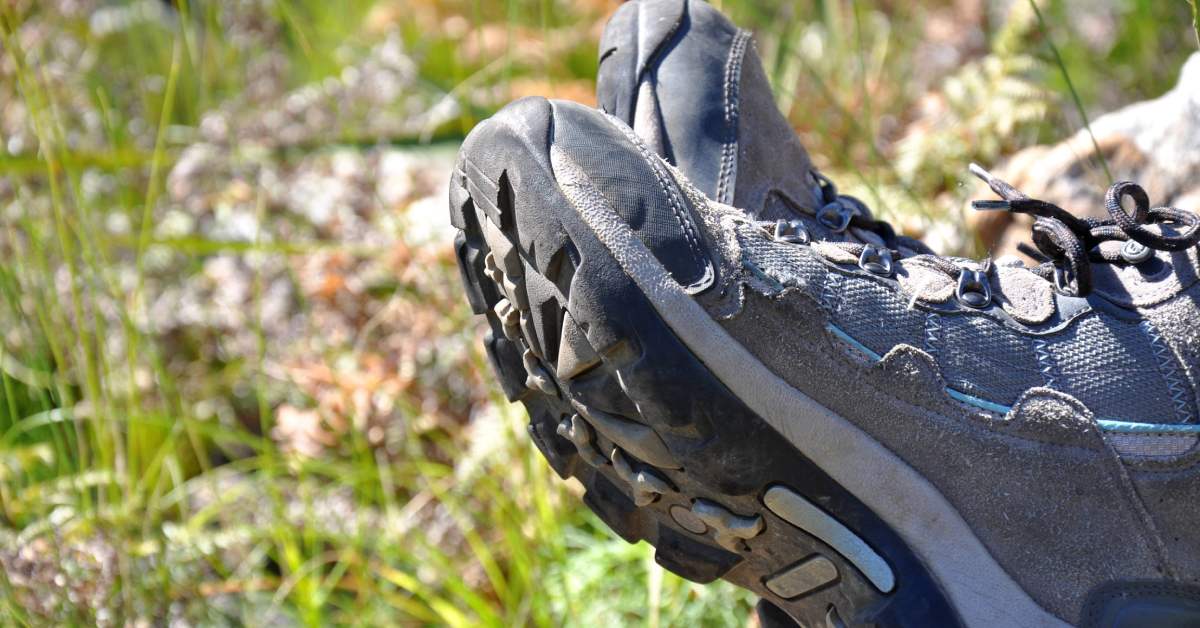 hiking boots outdoors