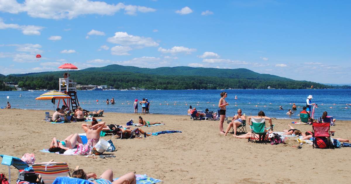 people hanging out at the beach