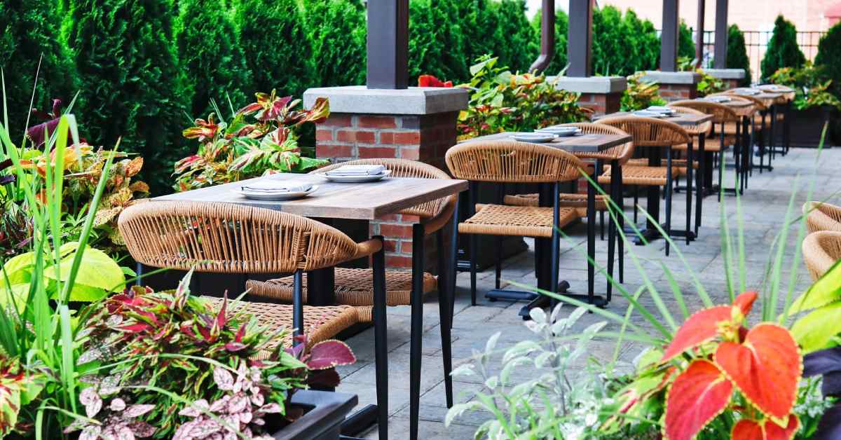 patio seating at park and elm