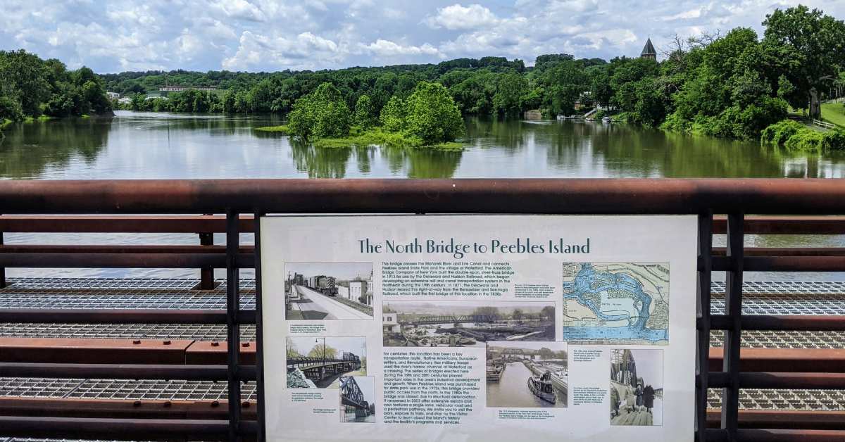 Peebles Island State Park sign