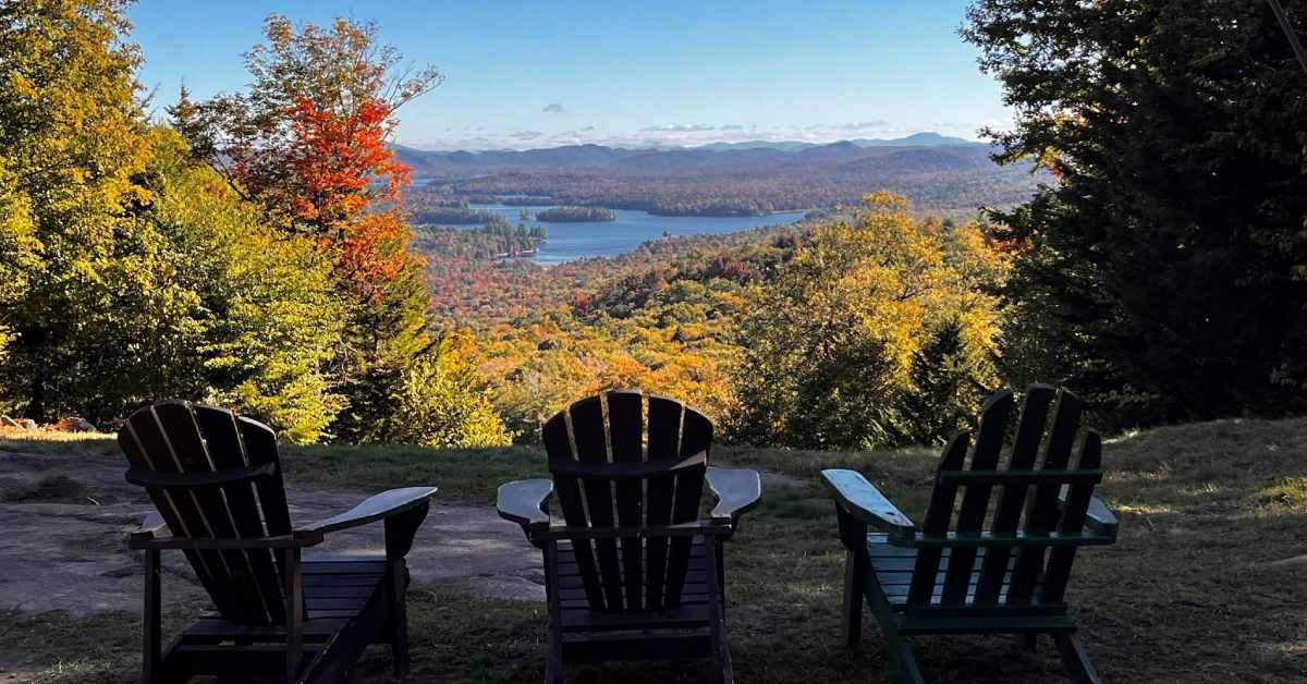 view with adk chairs at McCauley Mountain