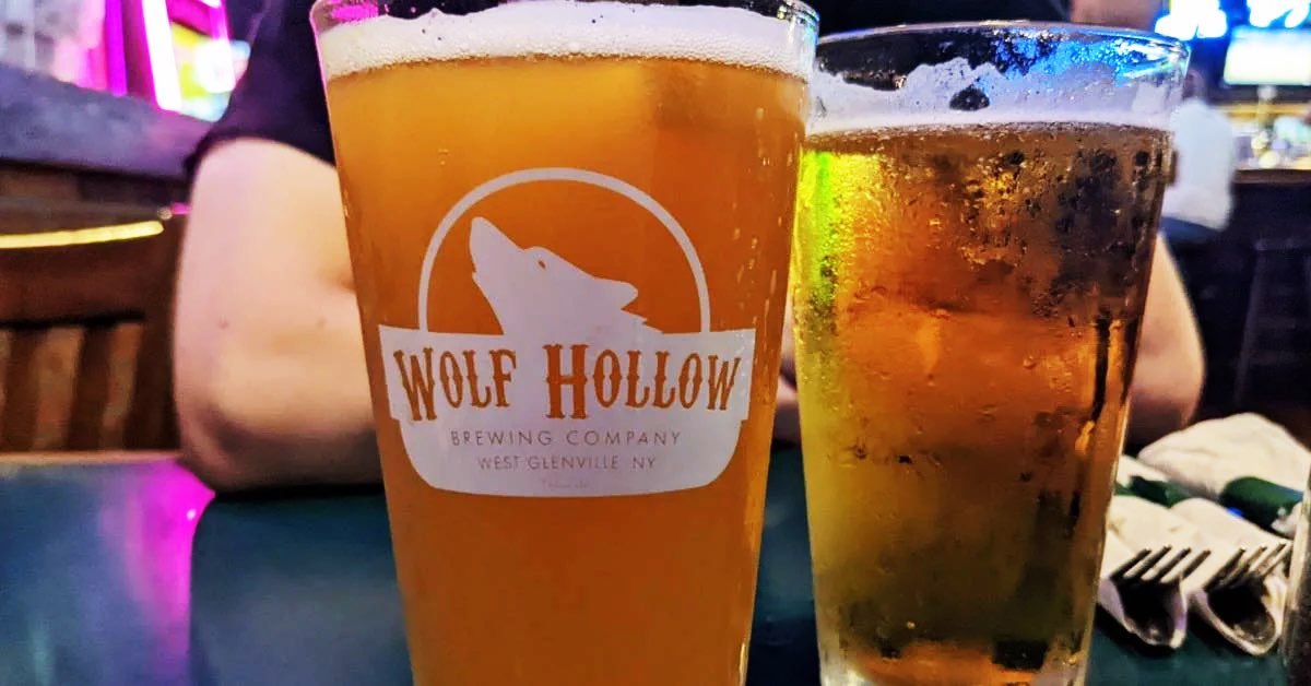 Wolf Hollow Brewery Glass and Brew