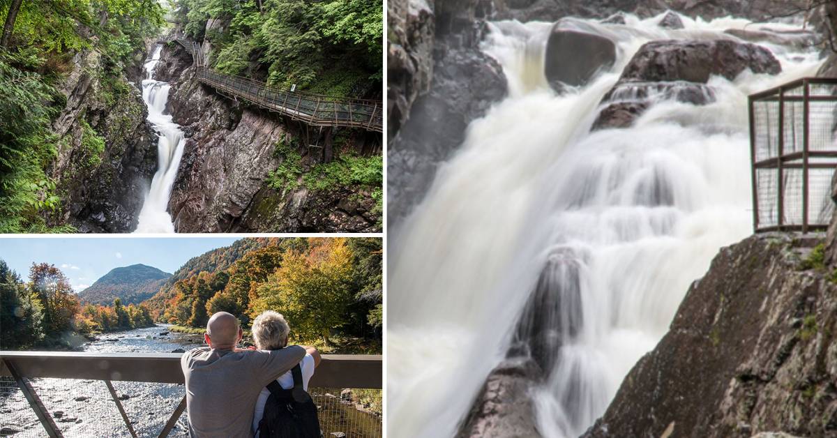 collage of high falls gorge
