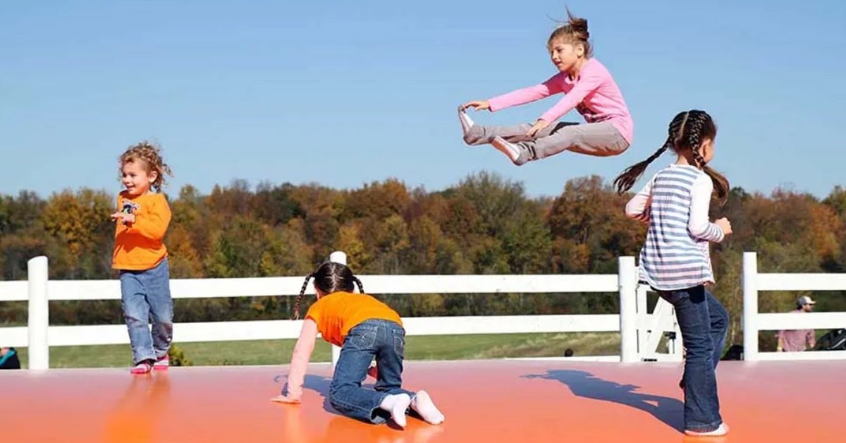 kids on a jumping pad