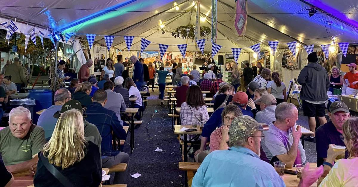 lake george oktoberfest eating area