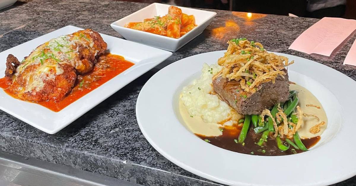 three plated dinners
