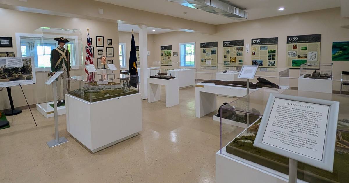 inside lake george battlefield visitor center