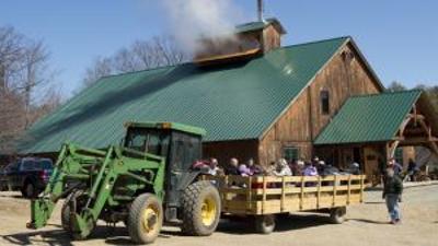 hay wagon ride at a farm