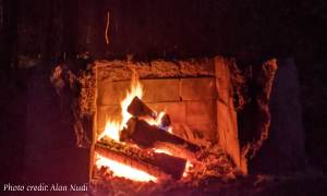 closeup of a campfire