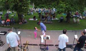 park concert with crowd