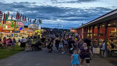 crowd of people at the fair