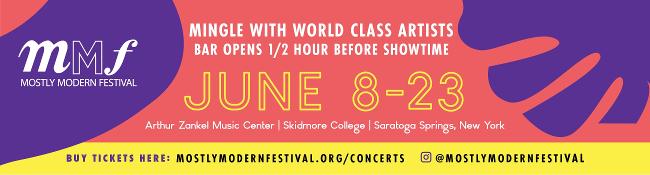 banner advertising the mostly modern festival