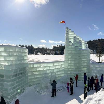 people visiting ice palace