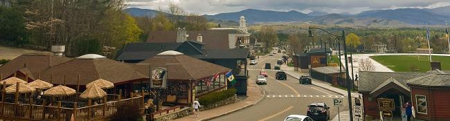 street and mountain views in lake placid