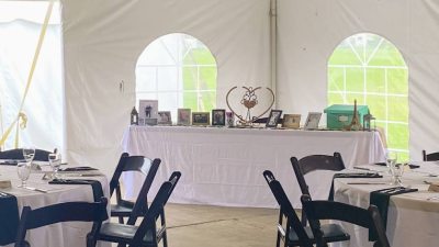 campground wedding tent