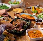 thanksgiving spread on table