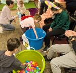 kids playing an easter game