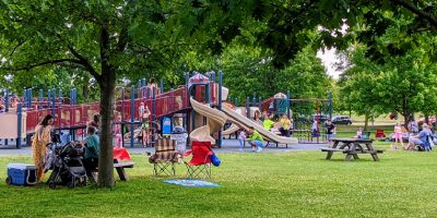 people at the crossings park in colonie