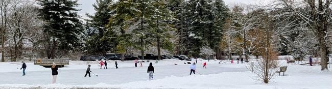 people ice skating on crandall pond
