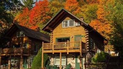 cabins in the fall