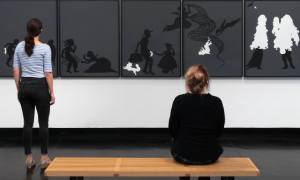 two women in art museum