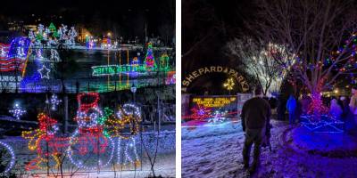 lights at the lake and fireworks and more holiday lights in shepard park