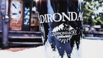 adirondack brewery beer in the snow