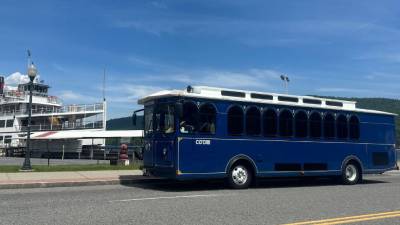 blue trolley