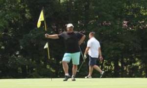 two men on golf course