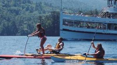 people kayaking on lake george