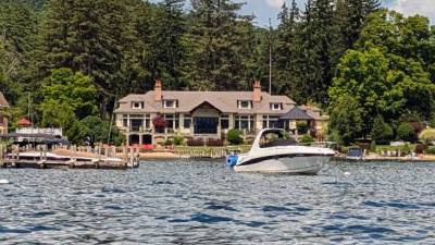 boat and rental house on lake george