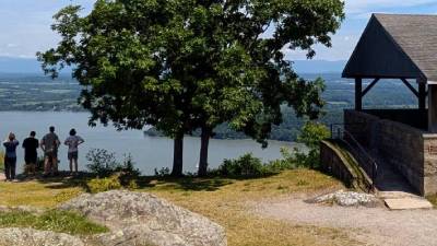 people at mount defiance in ticonderoga