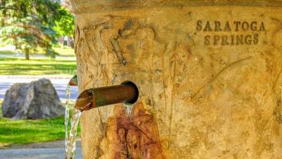 closeup of mineral spring