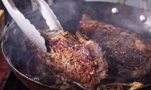 steak in a skillet