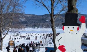 winter carnival snowman sign