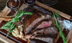 steak with rosemary