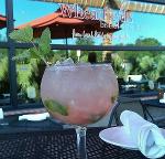 pink cocktail on wheatfields patio
