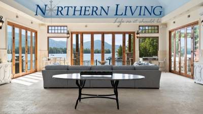 spacious vacation home with floor to ceiling windows