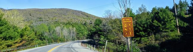 road leading to Gore Mountain
