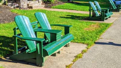 adirondack chairs in shepard park