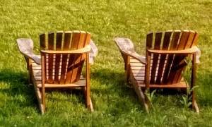 two adirondack chairs