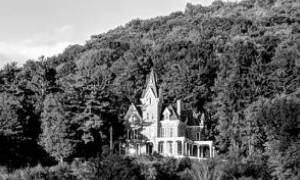 black and white image of skene manor