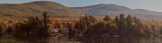 fall shoreline lake george