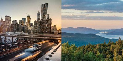 New York city Skyline, Adirondack Mountains, Niaga